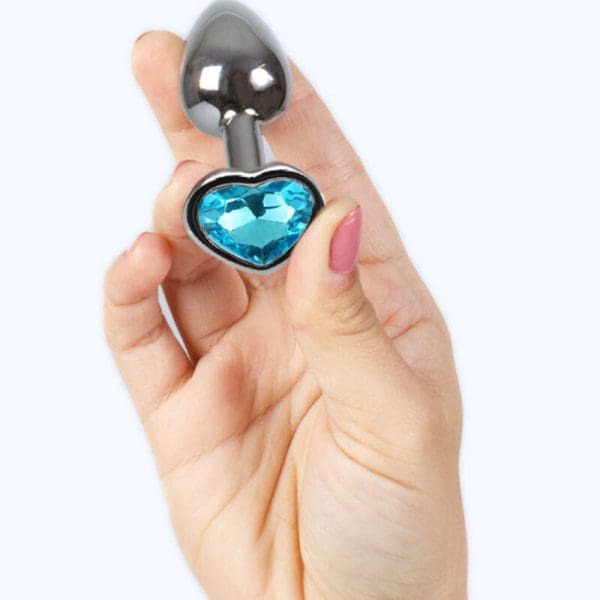 SECRETPLAY - METAL BUTT PLUG BLUE HEART SMALL SIZE 7 CM 3